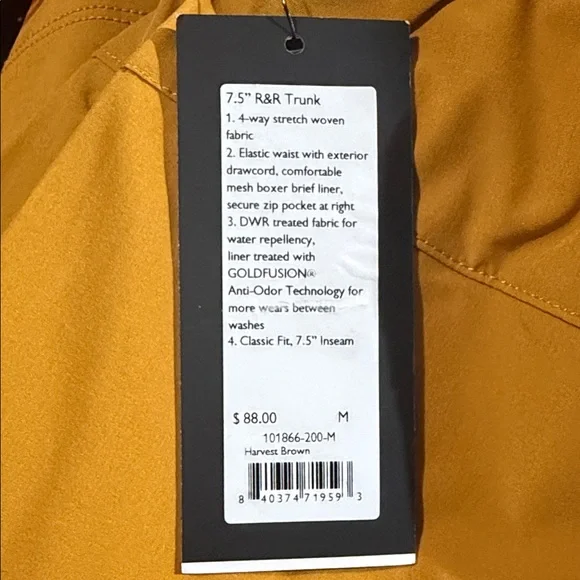 Men's Rhone 7.5” R&R Trunk in Color Harvest Brown Size M - Picture 8 of 8